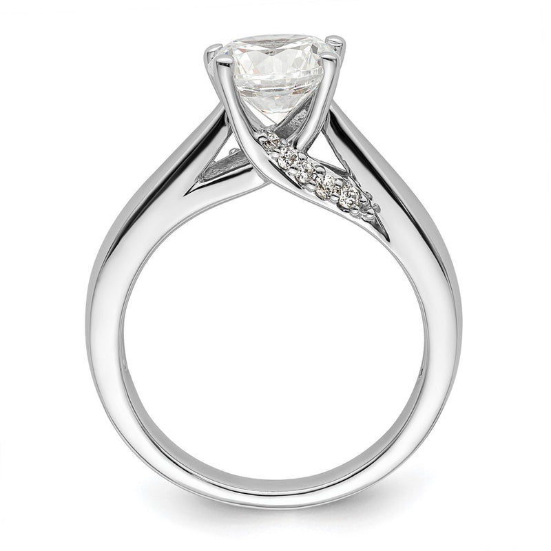14k White Gold Simulated Diamond Engagement Ring