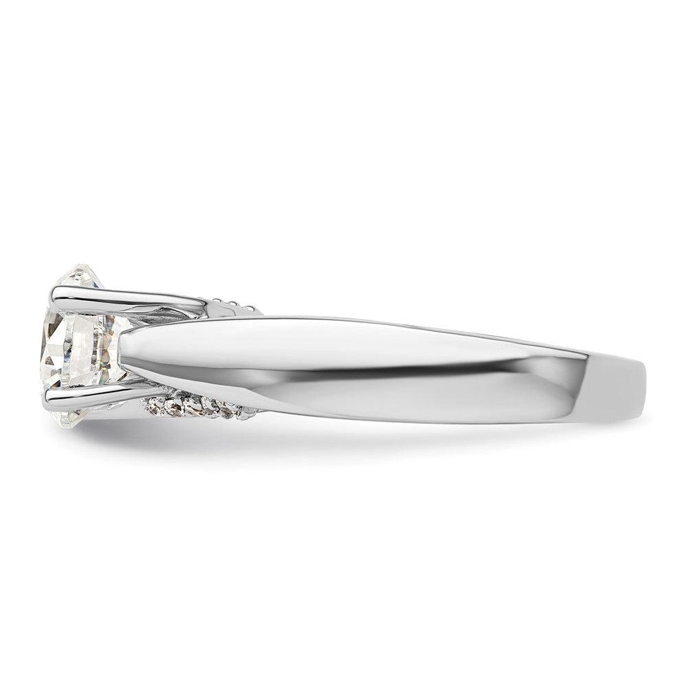 14k White Gold Simulated Diamond Engagement Ring