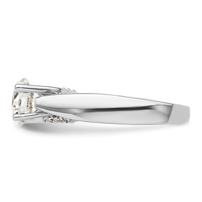 14k White Gold Simulated Diamond Engagement Ring