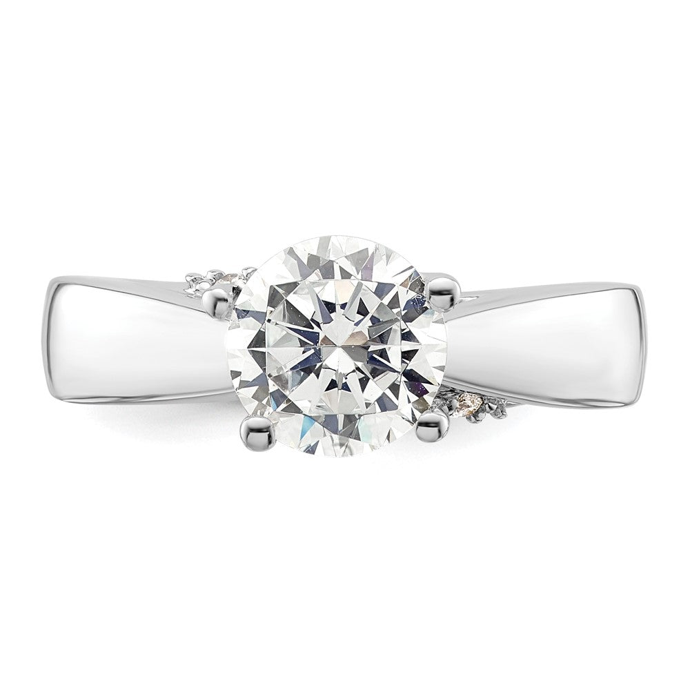 14k White Gold Simulated Diamond Engagement Ring