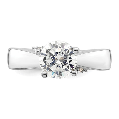 14k White Gold Simulated Diamond Engagement Ring
