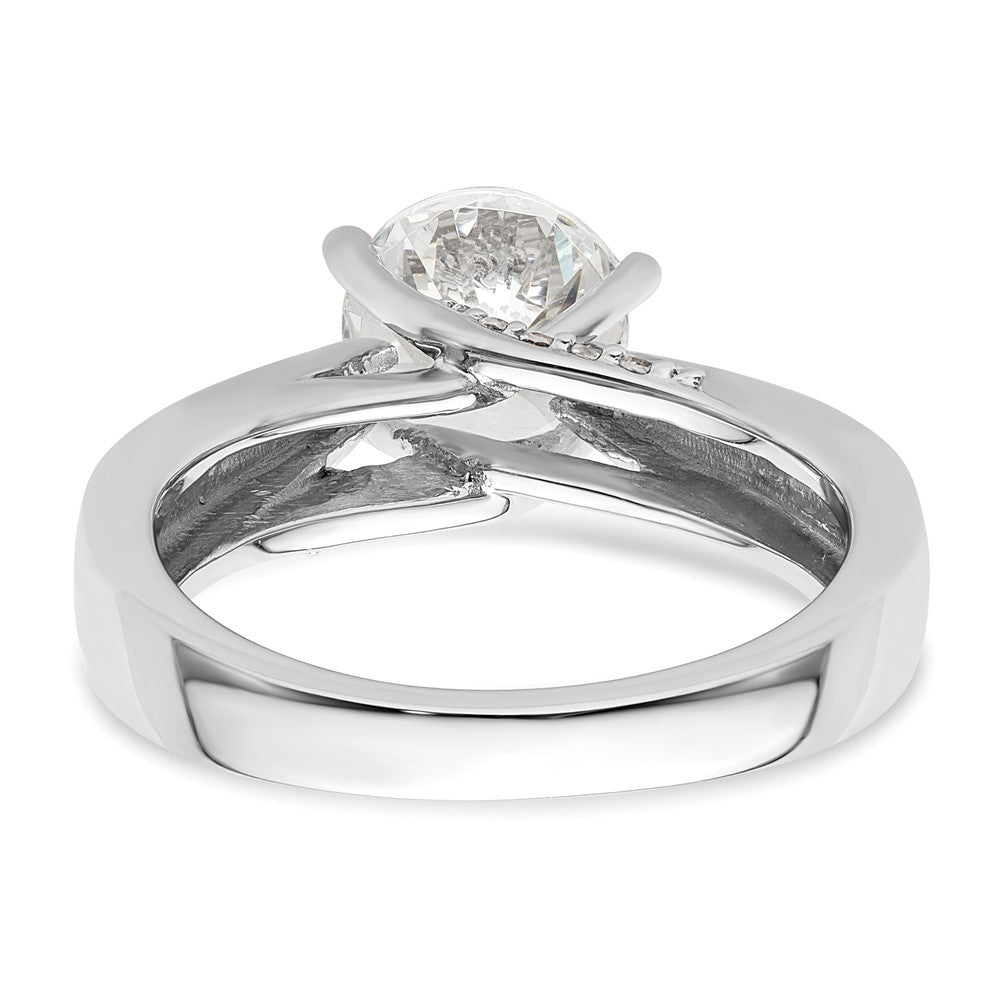 14k White Gold Simulated Diamond Engagement Ring