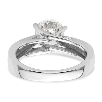 14k White Gold Simulated Diamond Engagement Ring