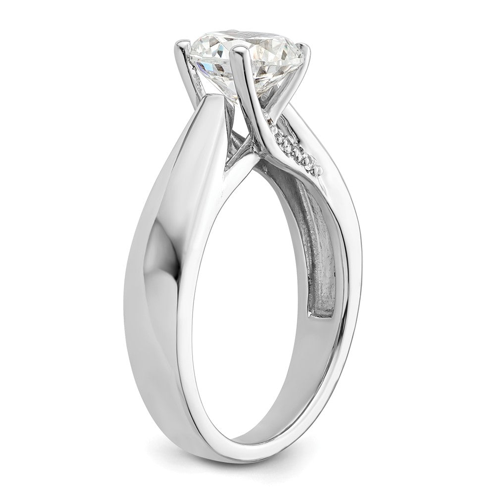 14k White Gold Simulated Diamond Engagement Ring
