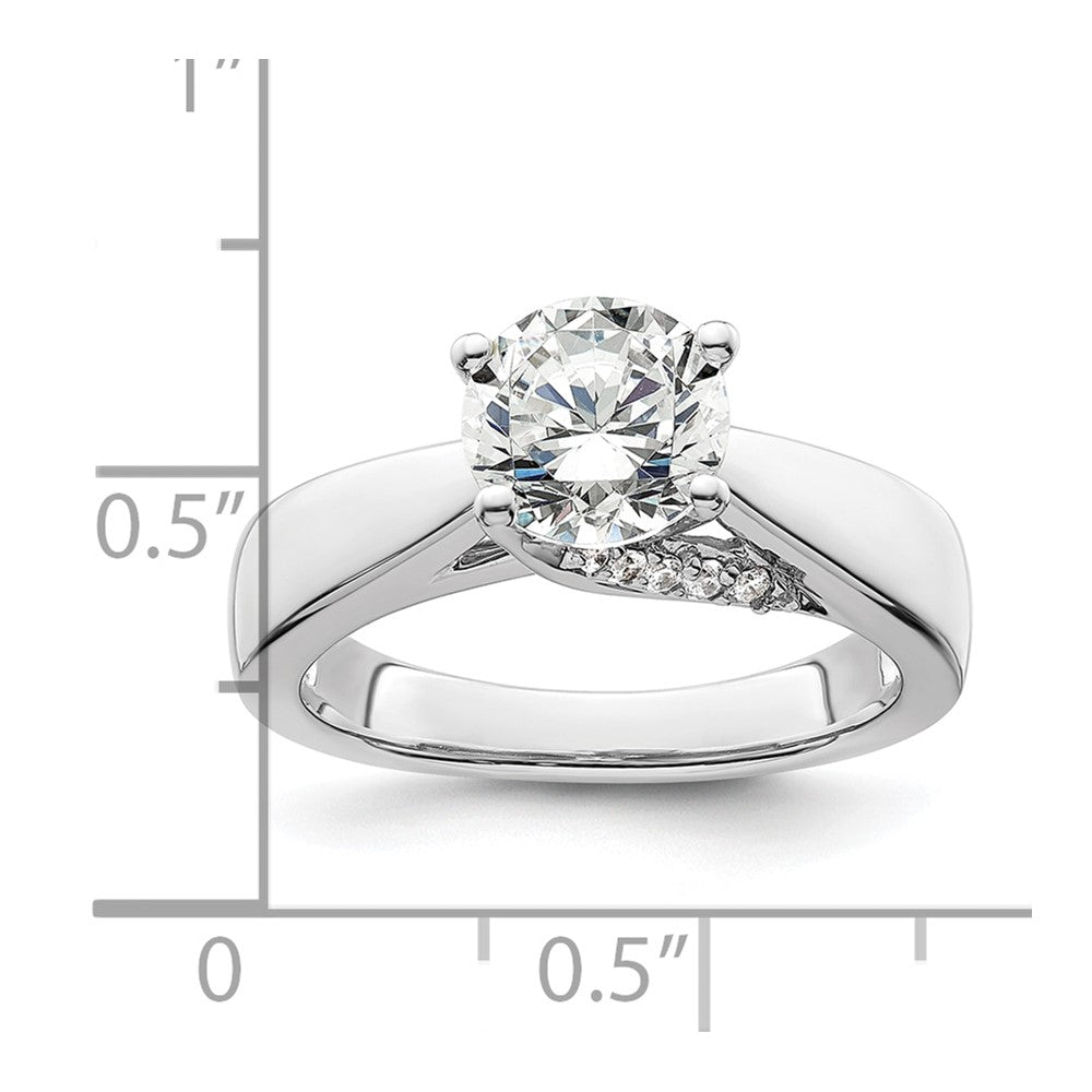 14k White Gold Simulated Diamond Engagement Ring