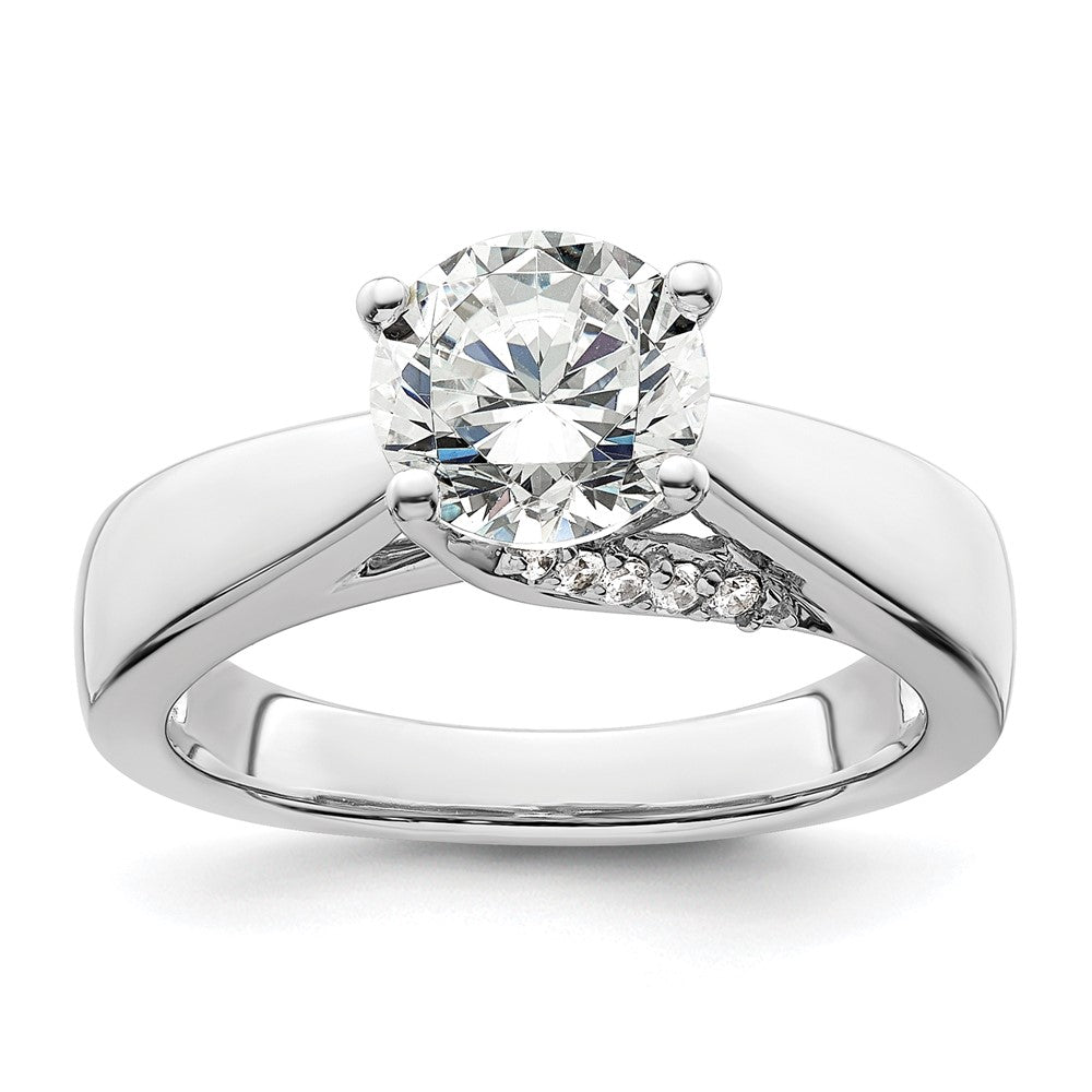 14k White Gold Simulated Diamond Engagement Ring
