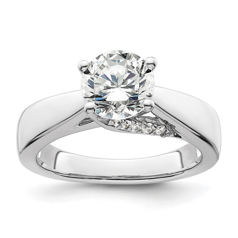 14k White Gold Simulated Diamond Engagement Ring