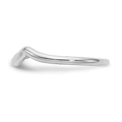 14K White Gold Polished Contour Wedding Band