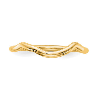 14K Yellow Gold Polished Contour Wedding Band