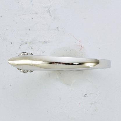 14K White Gold Peg Set Simulated Diamond Engagement Ring