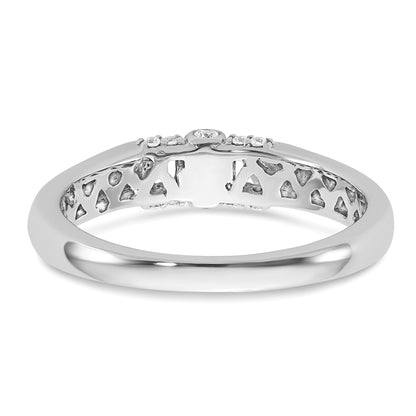 14K White Gold Peg Set Simulated Diamond Engagement Ring