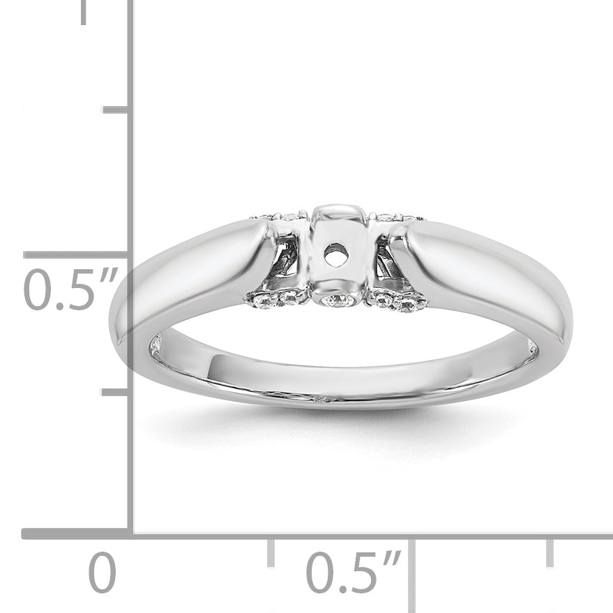 14K White Gold Peg Set Simulated Diamond Engagement Ring