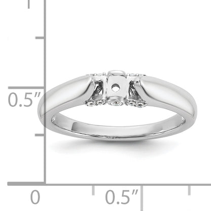 14K White Gold Peg Set Simulated Diamond Engagement Ring