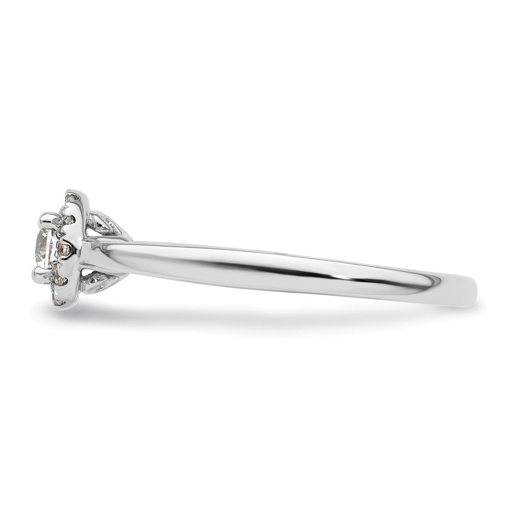 14k White Gold Round Halo Simulated Diamond Engagement Ring