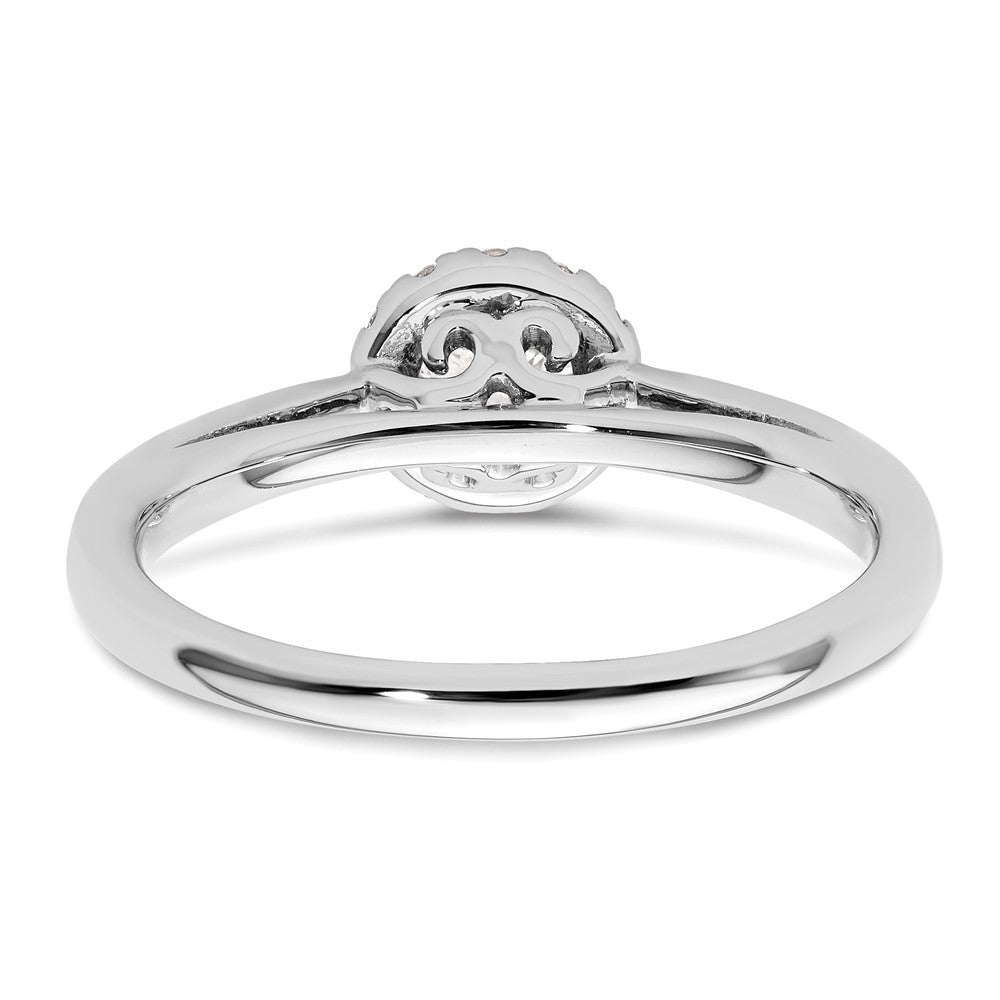 14k White Gold Round Halo Simulated Diamond Engagement Ring