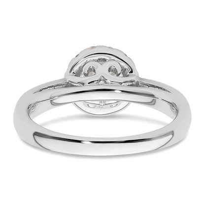 14k White Gold Round Halo Simulated Diamond Engagement Ring