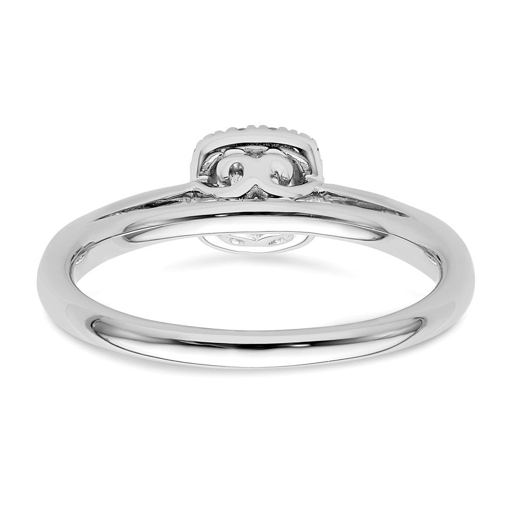 14k White Gold Round Halo Simulated Diamond Engagement Ring