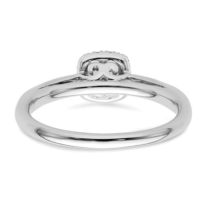 14k White Gold Round Halo Simulated Diamond Engagement Ring