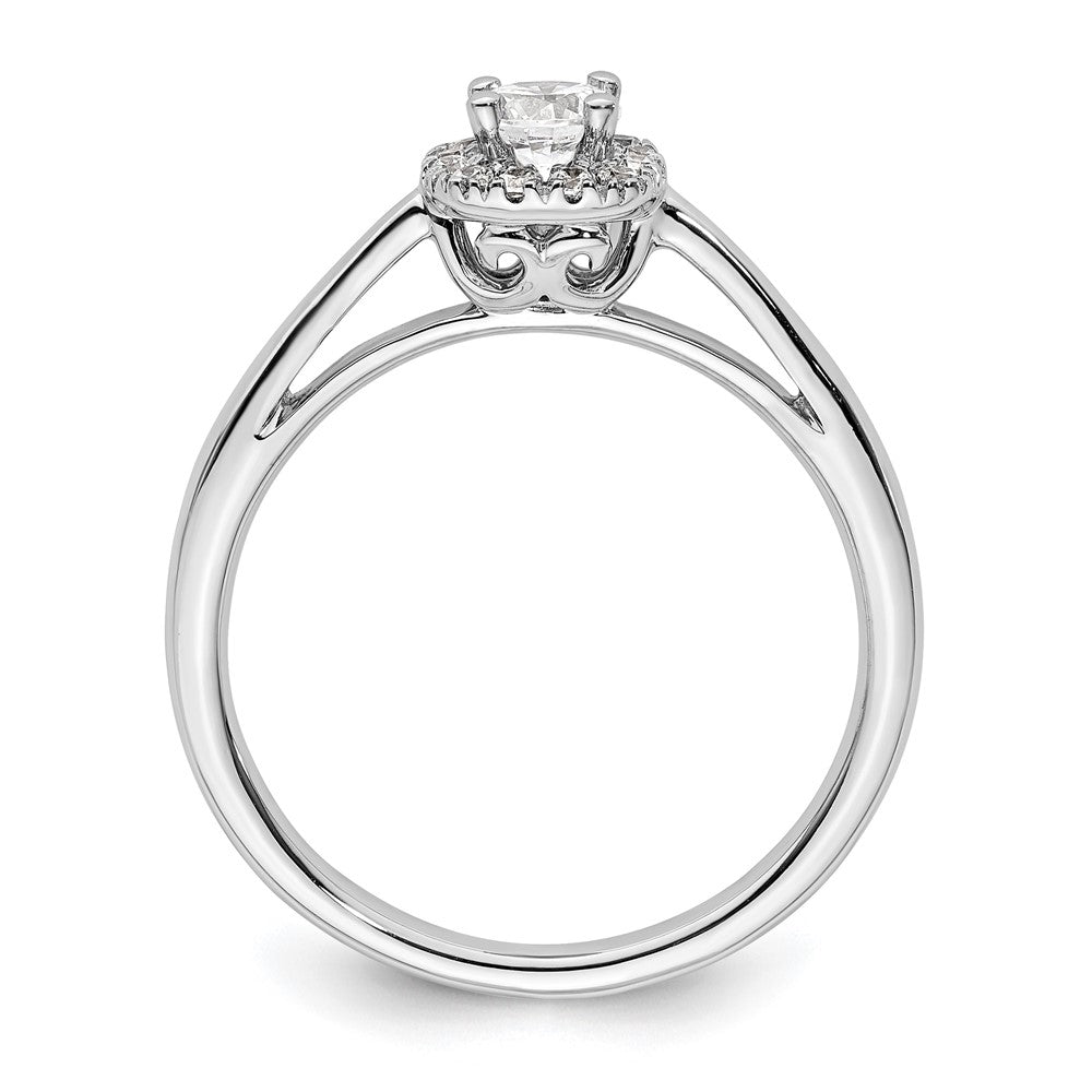 14kWhite Gold Round Halo Simulated Diamond Engagement Ring