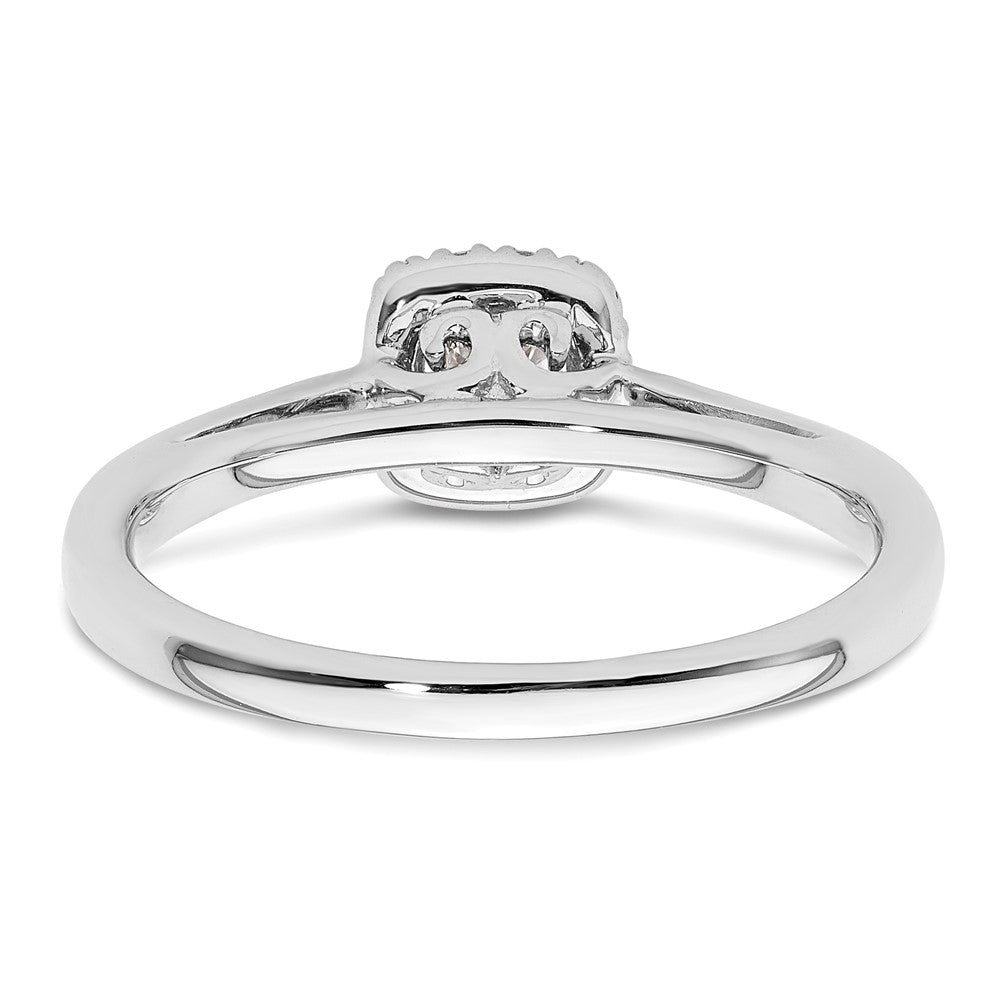 14kWhite Gold Round Halo Simulated Diamond Engagement Ring
