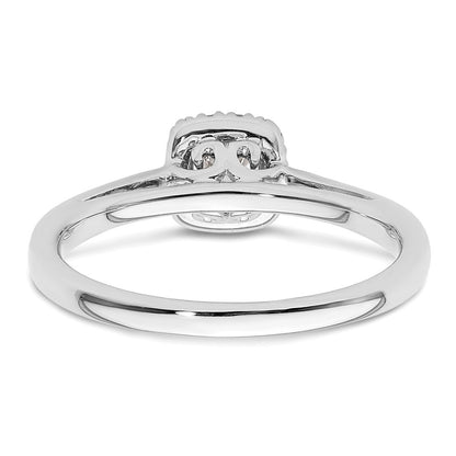 14kWhite Gold Round Halo Simulated Diamond Engagement Ring