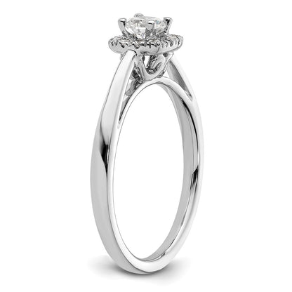 14kWhite Gold Round Halo Simulated Diamond Engagement Ring