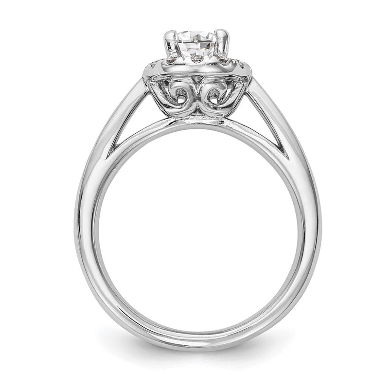 14k White Gold Oval Halo Simulated Diamond Engagement Ring