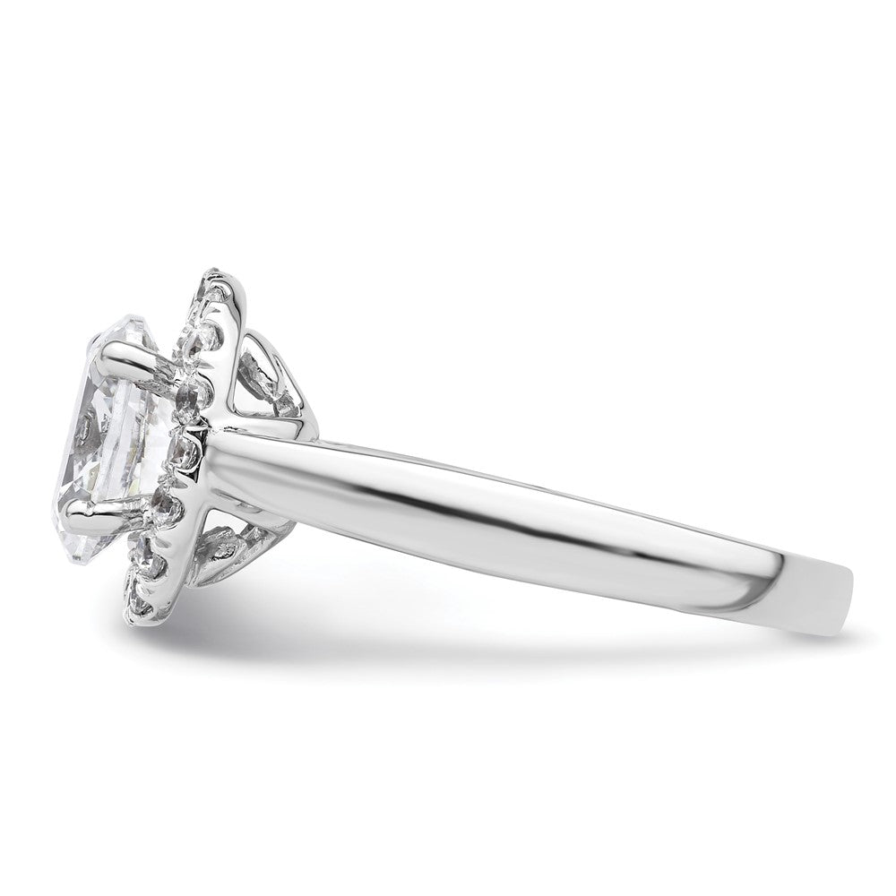 14k White Gold Oval Halo Simulated Diamond Engagement Ring