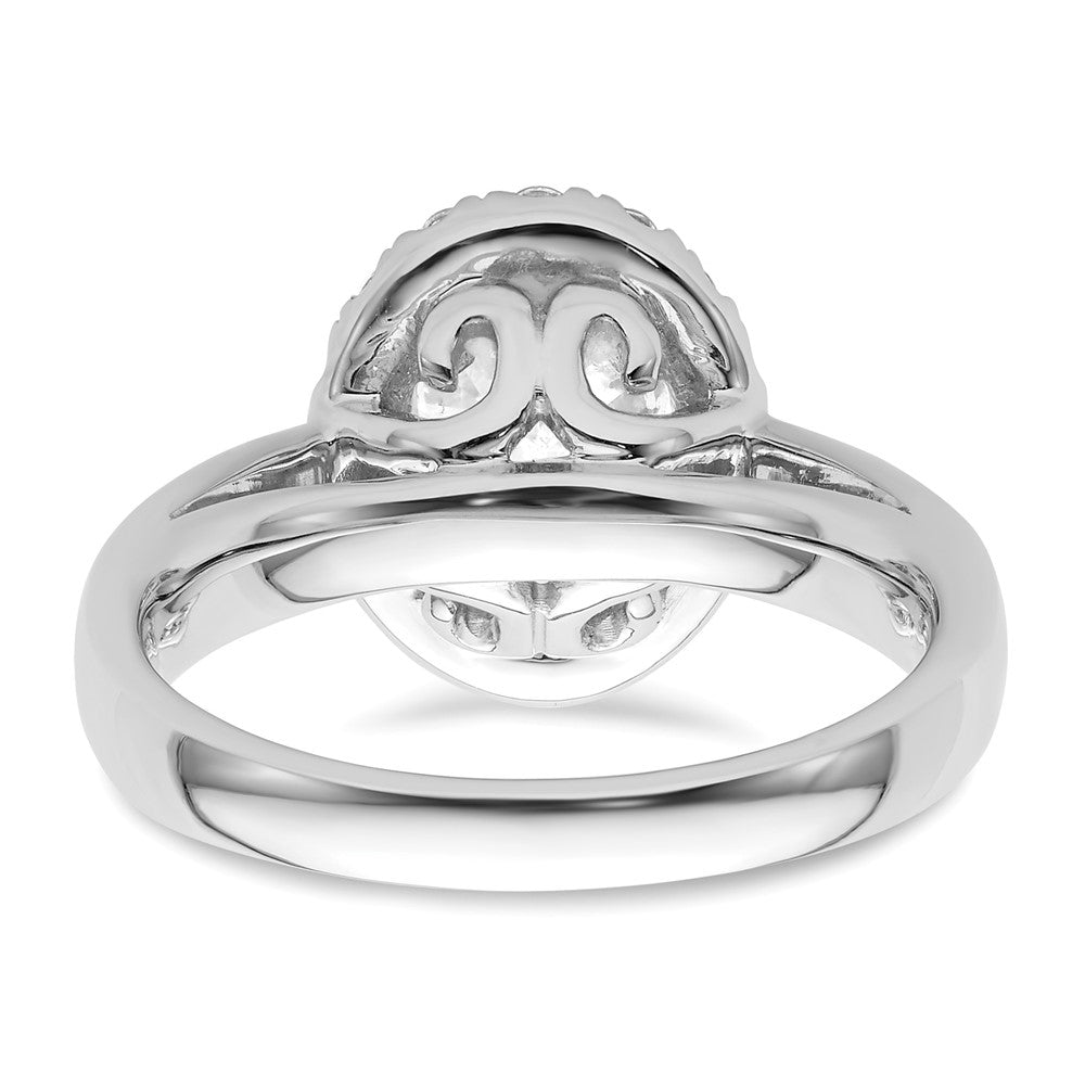 14k White Gold Oval Halo Simulated Diamond Engagement Ring