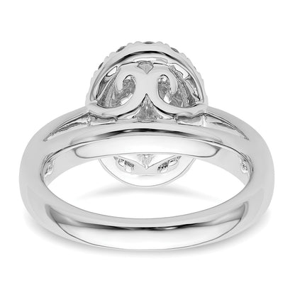14k White Gold Oval Halo Simulated Diamond Engagement Ring