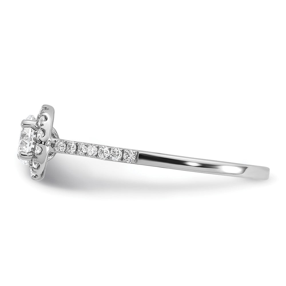 14k White Gold 3/4 Ct. Lab Grown Diamond VS/SI+ G+ Halo Engagement Ring