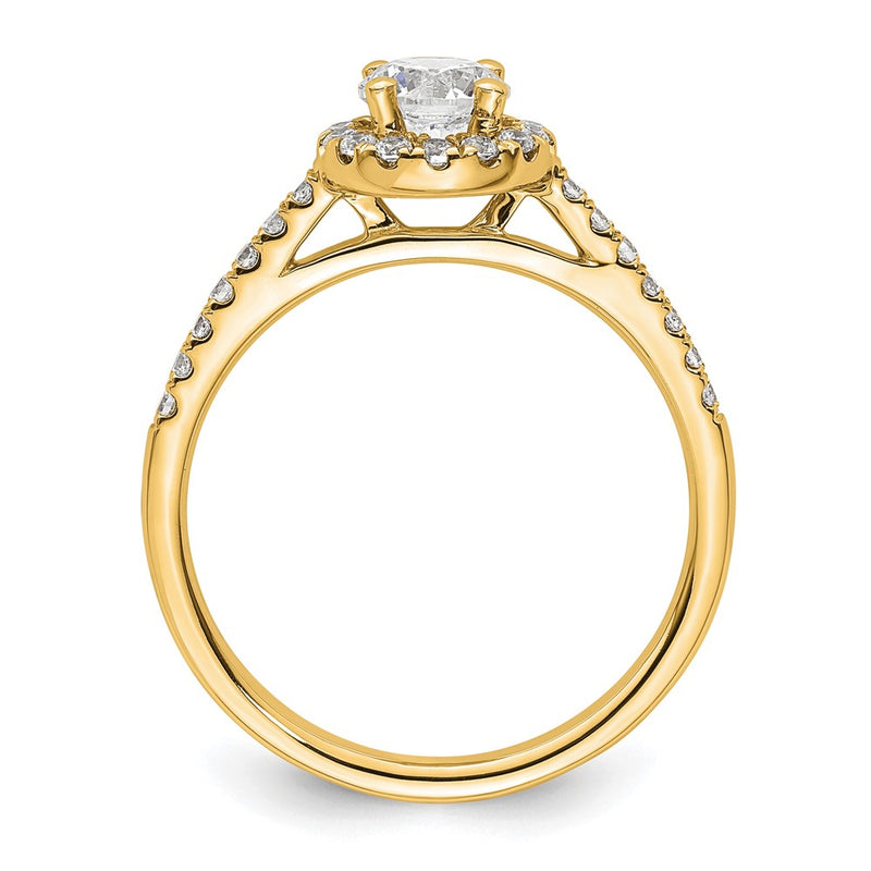 14k Yellow Gold 3/4 Ct. Lab Grown Diamond VS/SI+ G+ Halo Engagement Ring