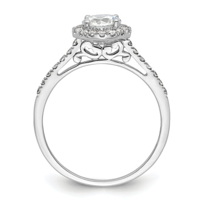 14k White Gold 1/4 Ct. Lab Grown Diamond VS/SI+ G+ 3/4 Ct. Center Halo Engagement Ring