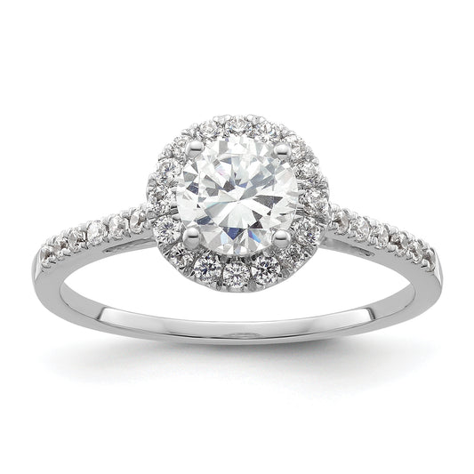 14k White Gold 1/4 Ct. Lab Grown Diamond VS/SI+ G+ 3/4 Ct. Center Halo Engagement Ring