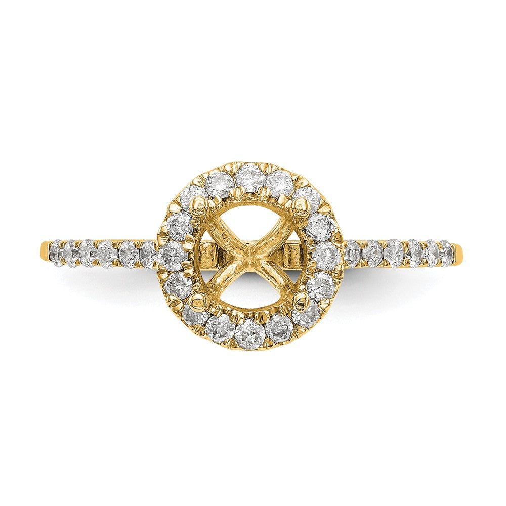 14k Yellow Gold 1/4 Ct. Lab Grown Diamond VS/SI+ G+ 1 Ct. Center Halo Engagement Ring