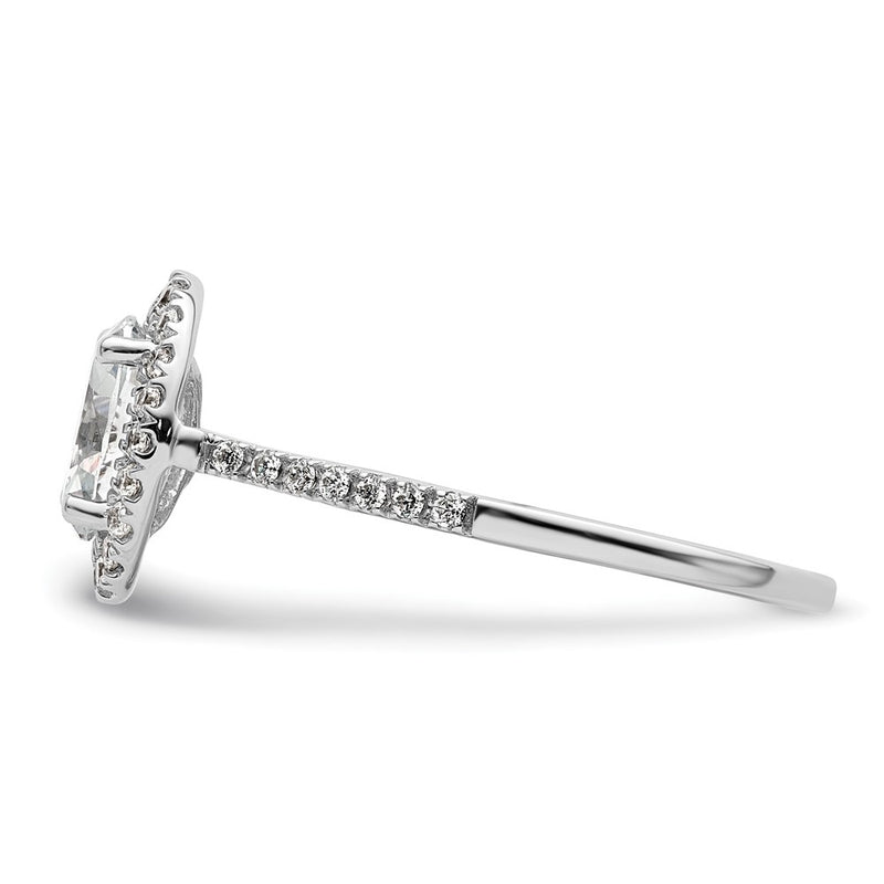 14K White Gold Halo (Holds 2 carat (8.5x6.5mm) Oval Center) 1/3 carat Diamond Semi-mount Engagement Ring