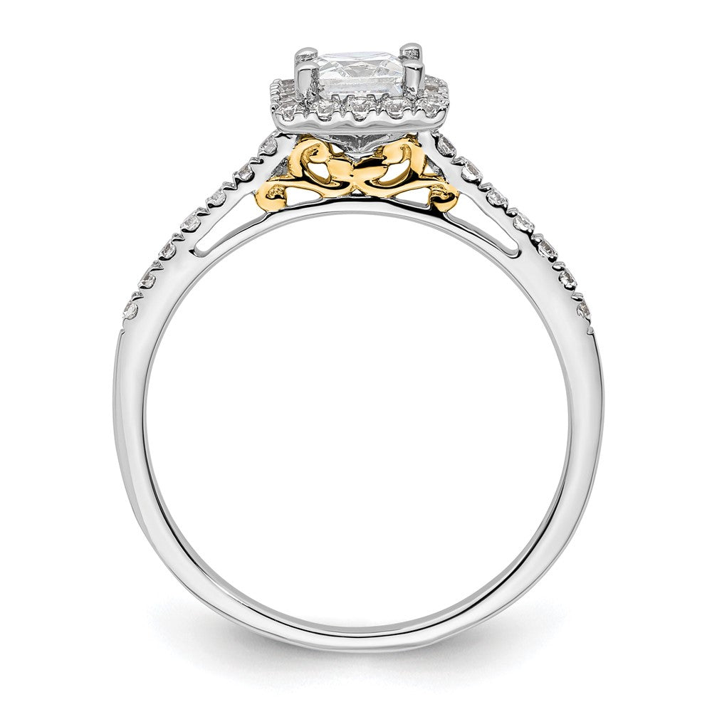 1/3 Ct. Ct. Natural Princess Cut Diamond Semi-mount Engagement Ring in 14K Yellow  Gold (Center Diamond is not Included)