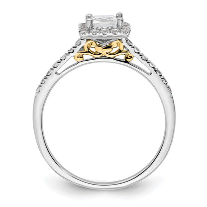 1/3 Ct. Ct. Natural Princess Cut Diamond Semi-mount Engagement Ring in 14K Yellow  Gold (Center Diamond is not Included)