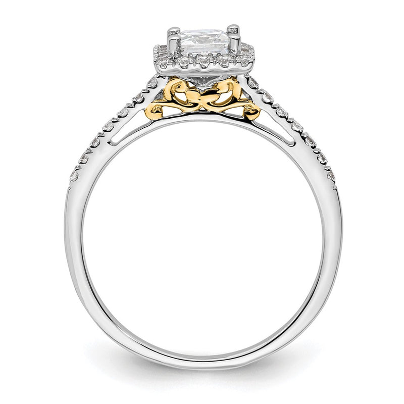 1/3 Ct. Ct. Natural Princess Cut Diamond Semi-mount Engagement Ring in 14K Yellow  Gold (Center Diamond is not Included)