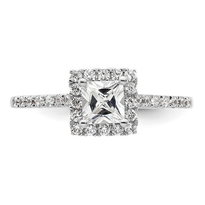 1/3 Ct. Ct. Natural Princess Cut Diamond Semi-mount Engagement Ring in 14K Yellow  Gold (Center Diamond is not Included)