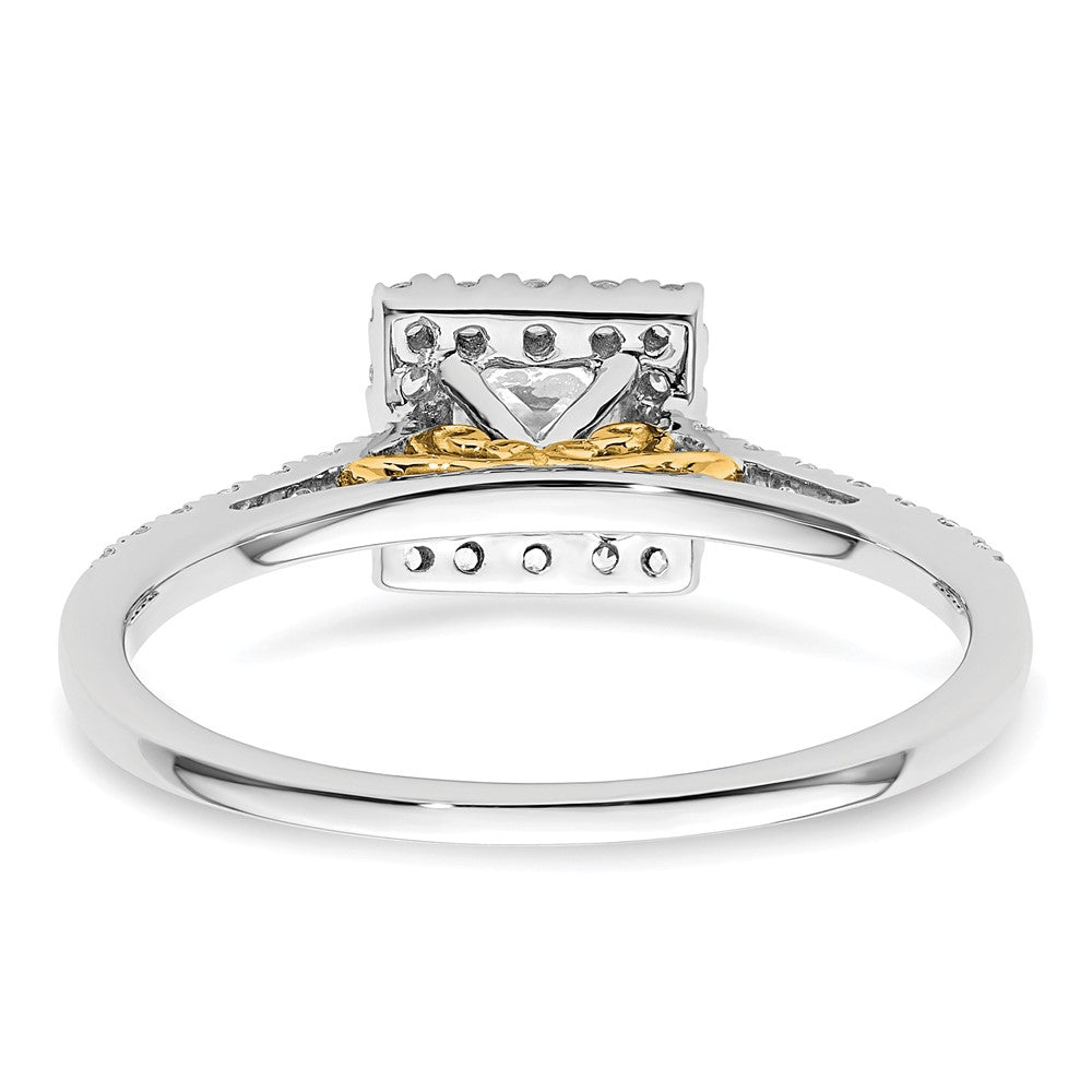 1/3 Ct. Ct. Natural Princess Cut Diamond Semi-mount Engagement Ring in 14K Yellow  Gold (Center Diamond is not Included)