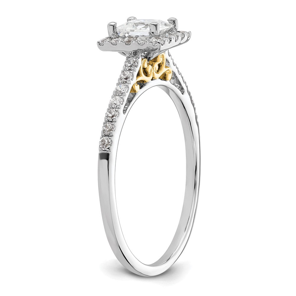 1/3 Ct. Ct. Natural Princess Cut Diamond Semi-mount Engagement Ring in 14K Yellow  Gold (Center Diamond is not Included)