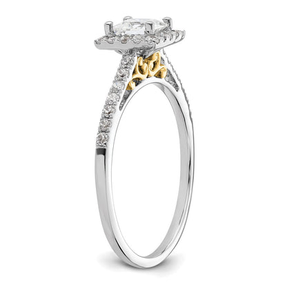 1/3 Ct. Ct. Natural Princess Cut Diamond Semi-mount Engagement Ring in 14K Yellow  Gold (Center Diamond is not Included)