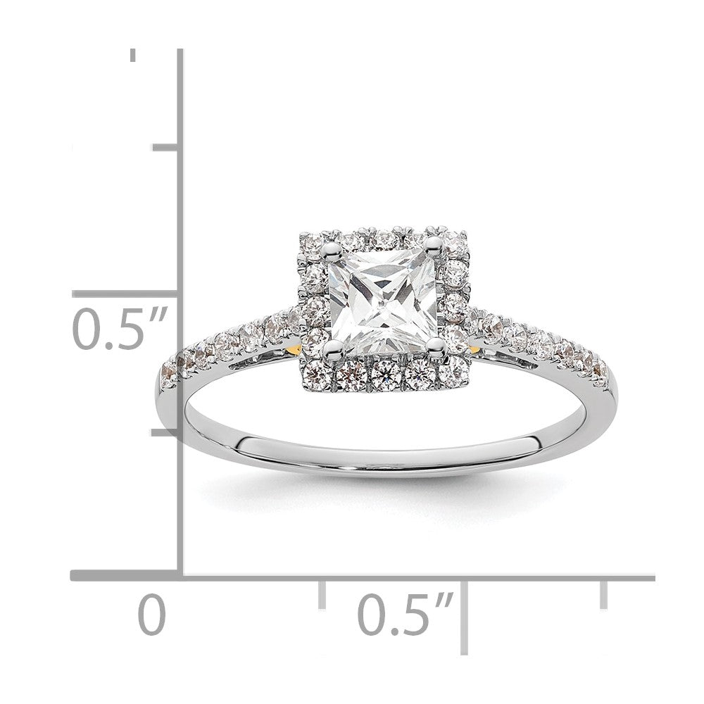 1/3 Ct. Ct. Natural Princess Cut Diamond Semi-mount Engagement Ring in 14K Yellow  Gold (Center Diamond is not Included)