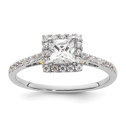1/3 Ct. Ct. Natural Princess Cut Diamond Semi-mount Engagement Ring in 14K Yellow  Gold (Center Diamond is not Included)