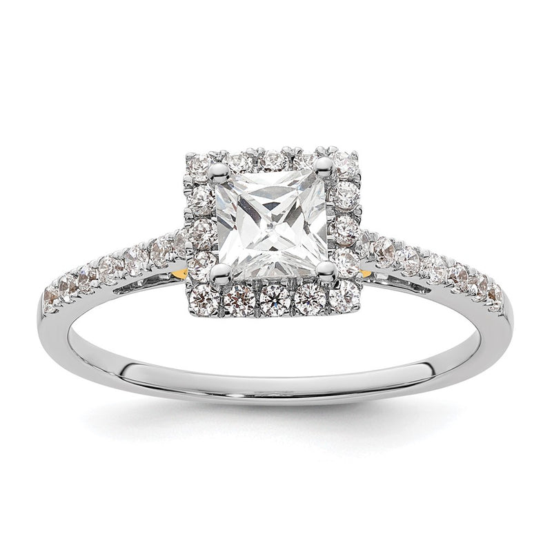 1/3 Ct. Ct. Natural Princess Cut Diamond Semi-mount Engagement Ring in 14K Yellow  Gold (Center Diamond is not Included)