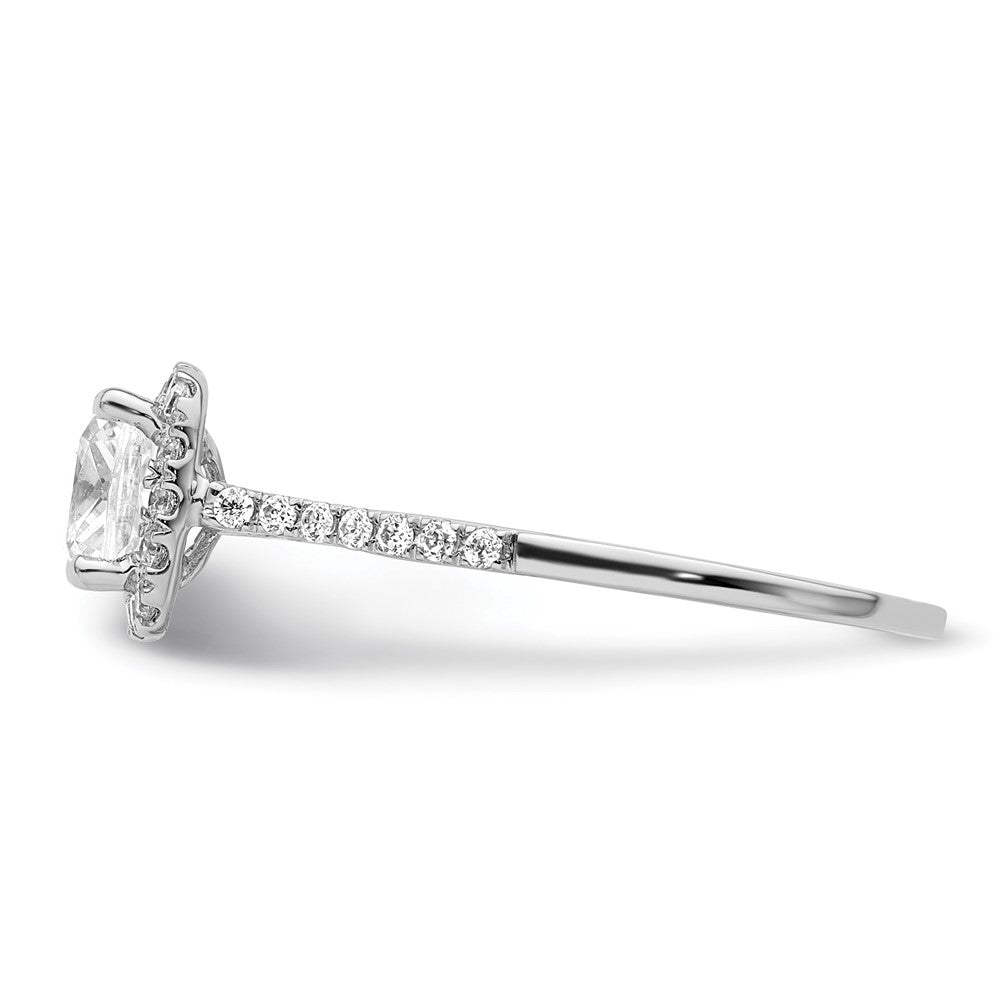 14k Two-tone Cushion Halo Simulated Diamond Engagement Ring
