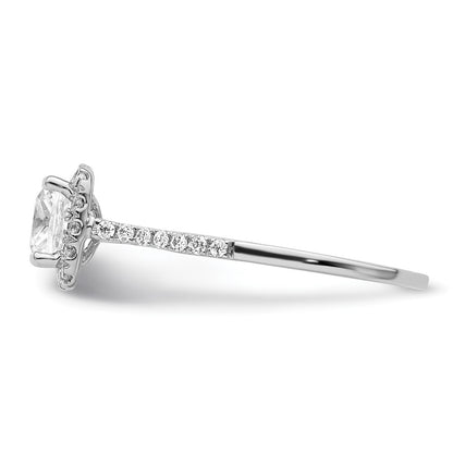 14k Two-tone Cushion Halo Simulated Diamond Engagement Ring