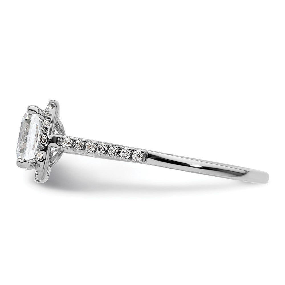14k Two-tone Cushion Halo Simulated Diamond Engagement Ring