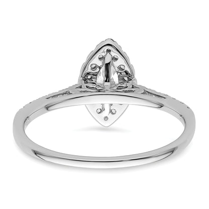 14K White Gold Halo (Holds 1/3 Carat (7.0X3.5mm) Marquise Center) 1/4 Diamond Semi Mount Engagement Ring